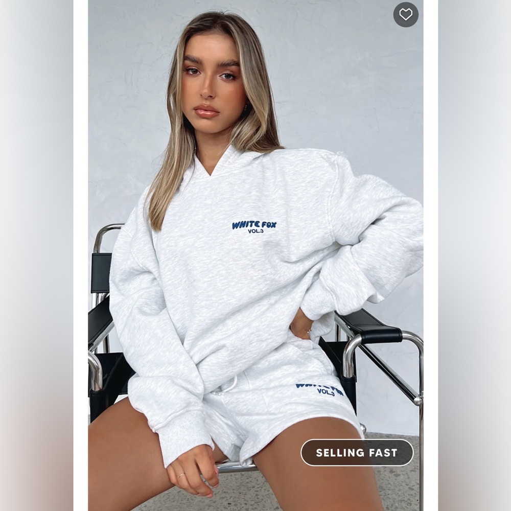 White Fox Boutique OFF STAGE HOODIE MINERAL GREY XS/S, sold out online in size